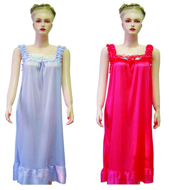 Women's 3/4 Length Evening Gowns Pajamas Sleepwear