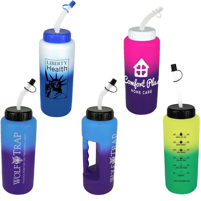 DA67532 32 oz. Mood Grip Bottle with Flexible Straw and Custom Imprint image
