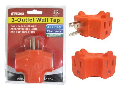 OUTLET ADAPTER 3-WAY WALL TAP ETL image