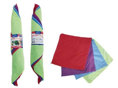 4PC MICROFIBER CLEANING CLOTH 11.8X11.8" 4 COLOR image