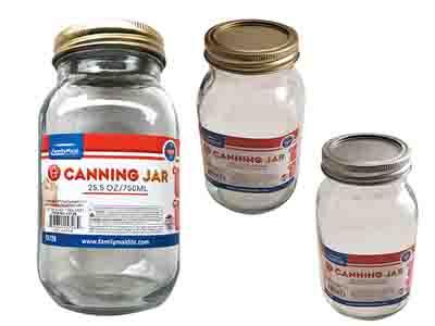 MASON JAR 750ML CANNING 3.25"D X 6.5"H GOLD SILVER image