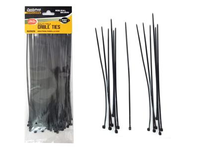 SELF-LOCKING CABLE TIES 75PC 8" LONG BLACK CLR (16282B) image