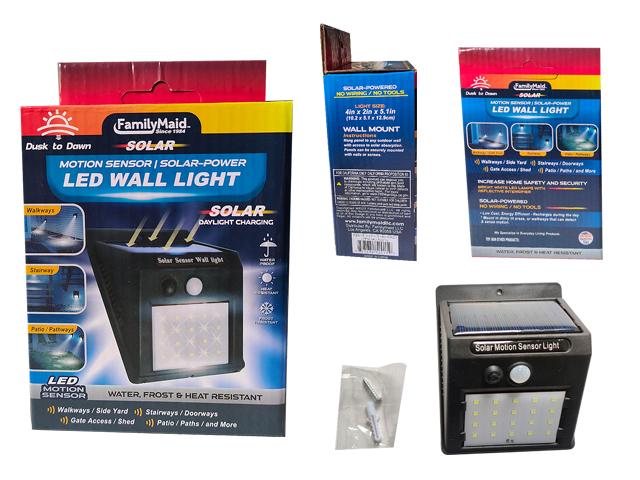 SOLAR POWER LED SENSOR WALL LIGHT 4"X2"X5.1" image