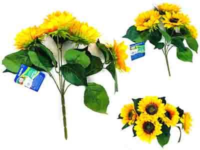 SUNFLOWER 5 FLOWER BOUQUET 16.5" LONG image