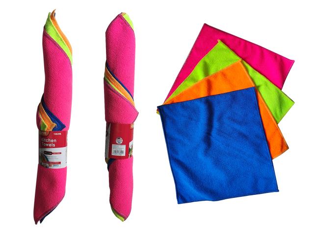 4PC MICROFIBER CLEANING CLOTH 11.8"X11.8" 4 COLOR image