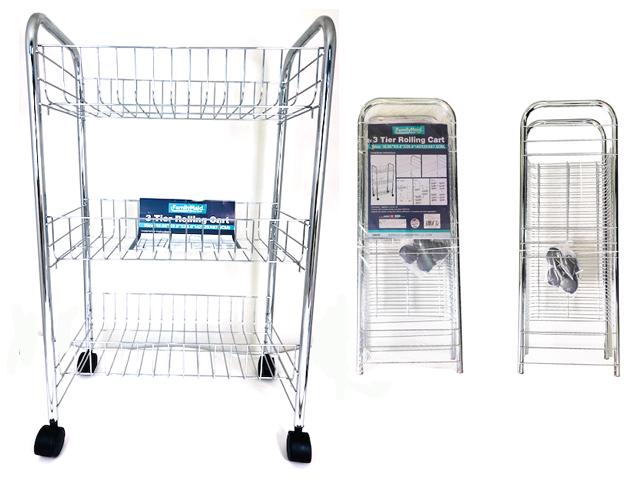 3 TIER ROLLING CART 42X25X67.5CM image