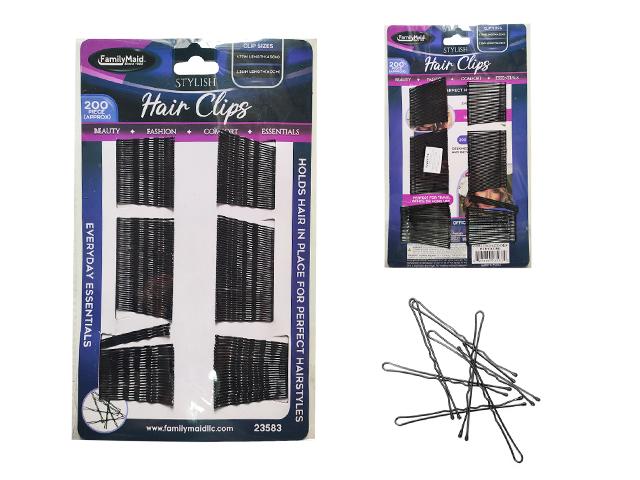 HAIR CLIPS 200PC   23581,23559;SC. 150X1.5"+50X2" image