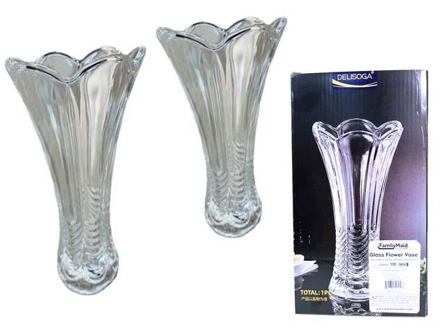 GLASS FLOWER VASE 5.18"DIA X 9.2"H. COLOR BX image