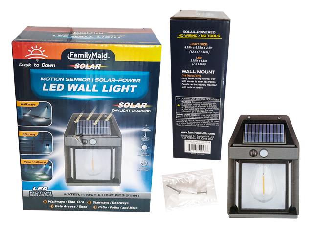 SOLAR SENSOR WALL LIGHT 4.7"X6.7"X2.4" (12X17X6CM) image