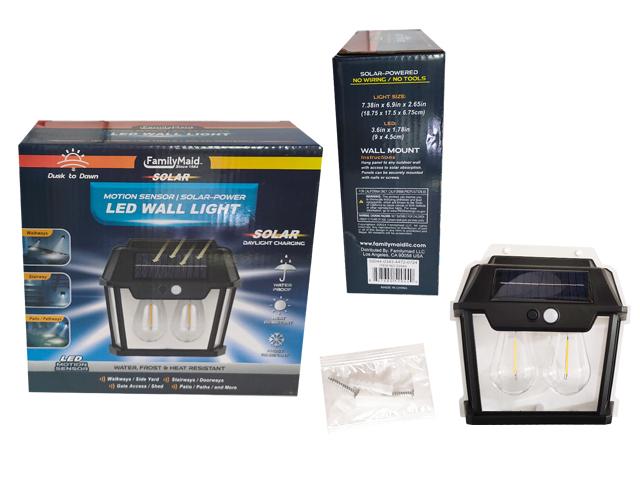 SOLAR SENSOR WALL LIGHT W/2 BULBS image