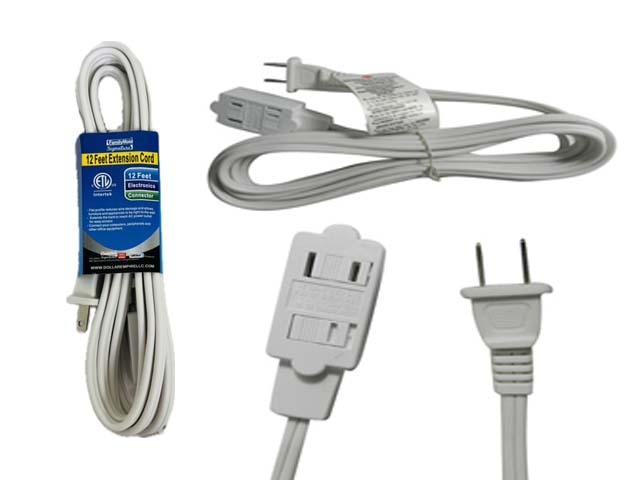 ETL EXTENSION CORD, 12 FEET, INDOOR USE ONLY, WHITE COLOR
