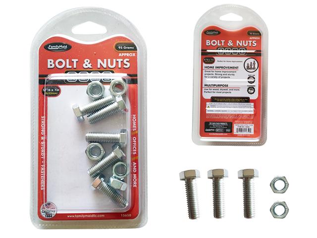 BOLT & NUTS 95GM NET 5/16X1IN (8X25MM) 5 SETS