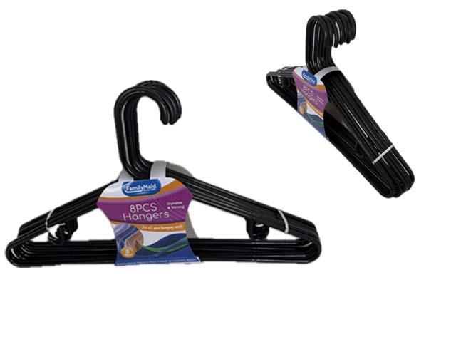 HANGER ADULT 8PC BLACK PLASTIC image