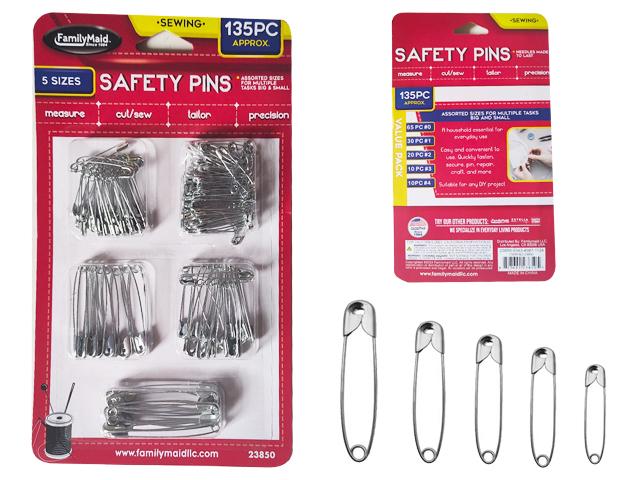 SAFETY PINS 135PCS ASSORTED SIZES image