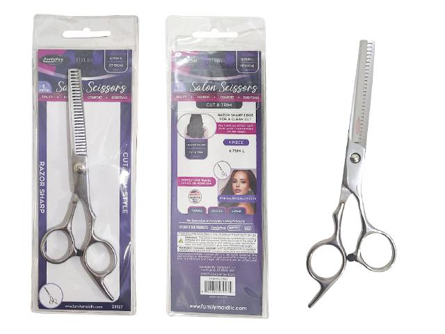 BARBER SCISSORS FOR HAIR THINNING 6.75" L SALON QUALITY image
