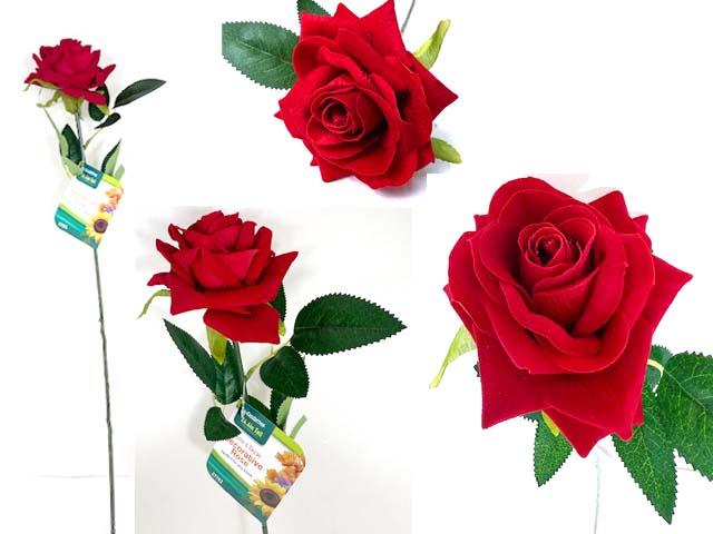ROSE FLOWER  24.4"L 9 LAYER 3 LEAVES ASST CLR image