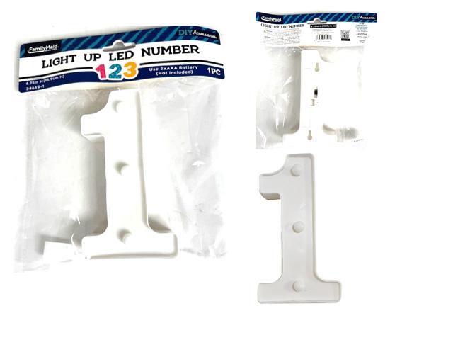LIGHT-UP LED NUMBER 1 6.25" H