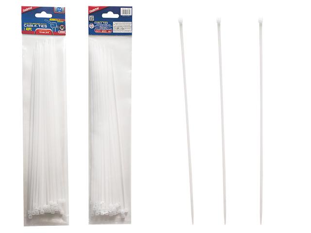 SELF-LOCKING CABLE TIES 40PC 11.8" L WHITE CLR image