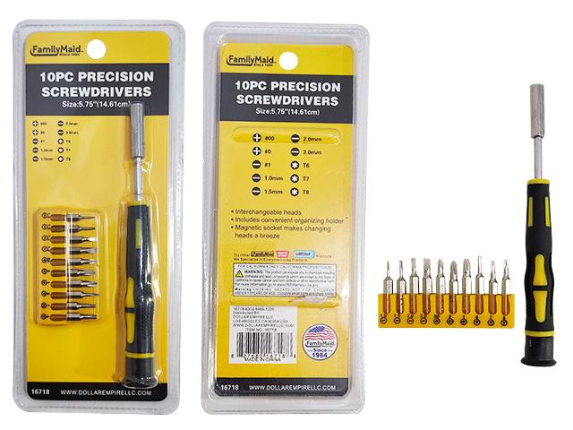 PRECISION SCREWDRIVER 10PC 5.75" image