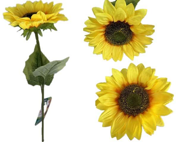 SINGLE SUNFLOWER 5.25" DIA 18.5" L 2 LEAVES image