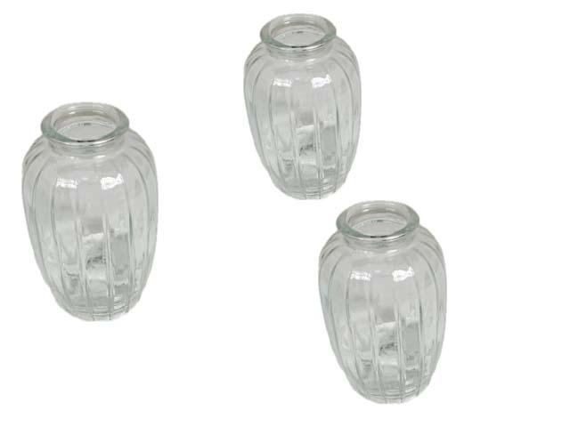 GLASS FLOWER VASE 2.6"X4.5" H CLEAR image