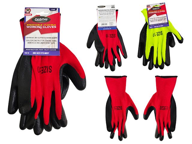 LIGHTWEIGHT WORKING GLOVES BLUE,GREY,YELLOW image