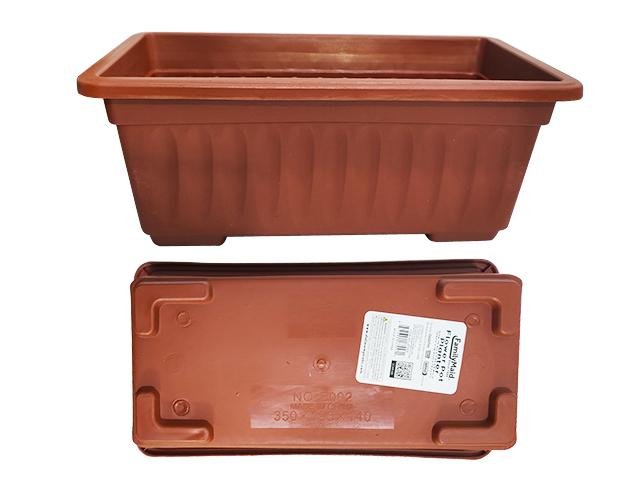 FLOWER POT PLANTER RECT 13.4" X7.25"X5.4" H image