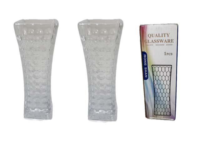 GLASS FLOWER VASE 2.25" X 2.25" X 7" H (52537A) image
