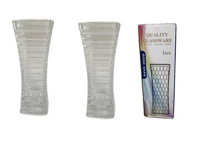 GLASS FLOWER VASE 2.25" X 2.25" X 7" H (52537B) image