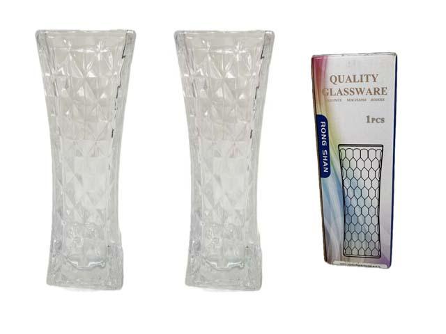 GLASS FLOWER VASE 2.25" X 2.25" X 7" H (52537C) image