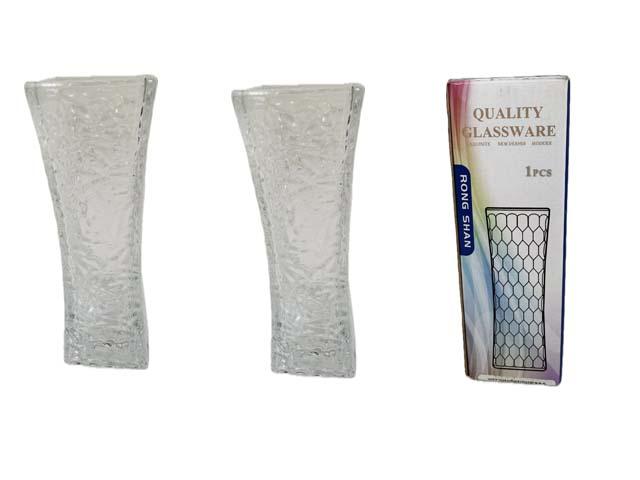 GLASS FLOWER VASE 2.25" X 2.25" X 7" H (52537D) image