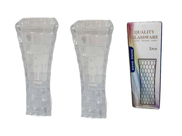 GLASS FLOWER VASE 2.25" X 2.25" X 7" H image