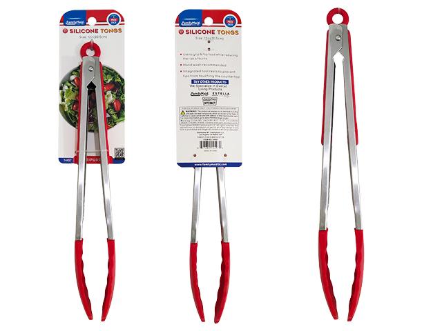 12" TONG W/SILICONE W/REST RED CLR image