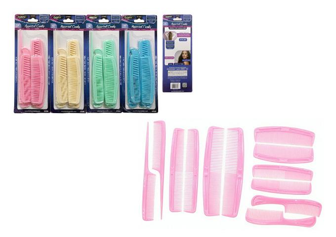 HAIR COMB 12PC /SET ASST CLR image