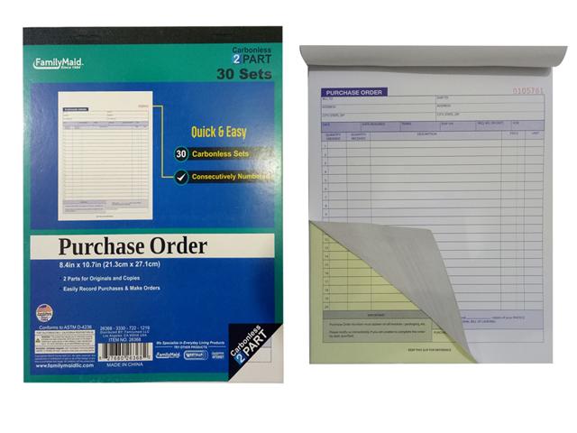 30 SETS PURCHASE ORDER BOOK 2 PART 8 3/8" X 10 11/12"