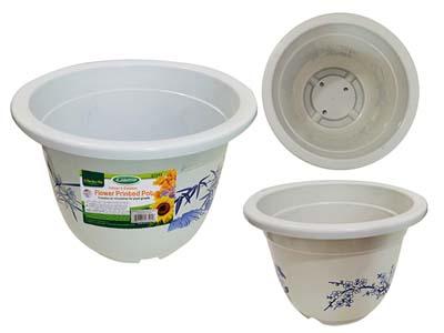 FLOWER POT PLANTER 13.8"DIA X 9.8"H WHITE image