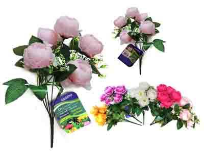 FLOWER PEONY 7-HEAD 11.8"L 30CM 6LAYERS 6 LEAVES image