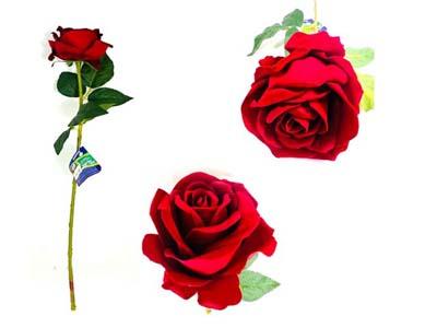 ROSE FLOWER 26.77"L 7 LAYER 2 LEAVES RED CLR image