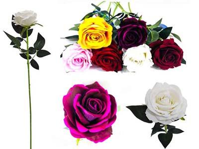 ROSE FLOWER 29.9"L 8 LAYER 3 LEAVES ASST CLR image
