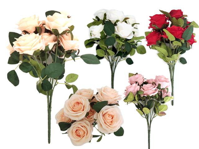 ROSE 10 FLOWER BOUQUET 18" L CLRS 1,2,3,5 image