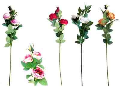 ROSE 4 FLOWER BOUQUET 28" L CLRS 1,3,4,7 image