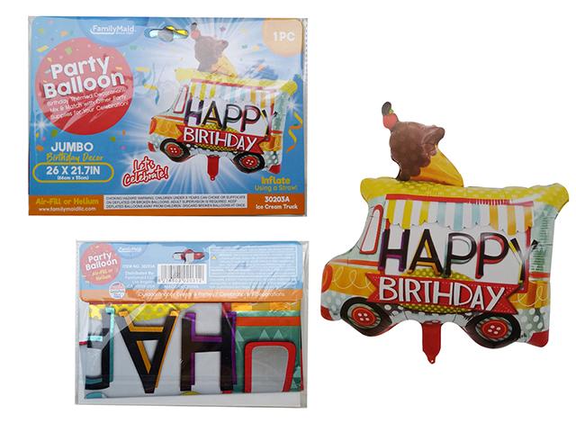 HAPPY BIRTHDAY TRUCK FOIL BALLOON 26"