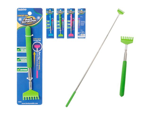 BACK SCRATCHER EXTENDABLE 8"-27" GREEN BLUE PINK image