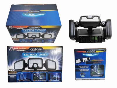 SOLAR 3 PANELS LED WALL LAMP SENSOR 7.3"X5.1"X3.5" image