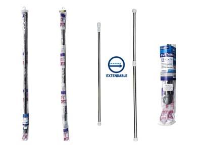 TENSION CURTAIN ROD EXPANDS FROM 43.3" TO 78.7" LONG, 22MM DIA STAINLESS STEEL image
