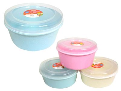 Round Food Container, 3 Asst Colors. Size: 9.8" Dia x 6"H image
