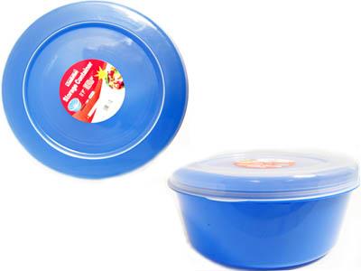 Round Food Container, Blue Color. Size: 9.8" Dia x 6"H (88234E) image