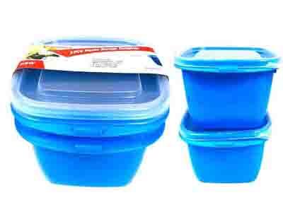 2PC SQUARE FOOD CONTAINERS, BLUE COLOR. SIZE: 40OZ / 1.2L EACH image