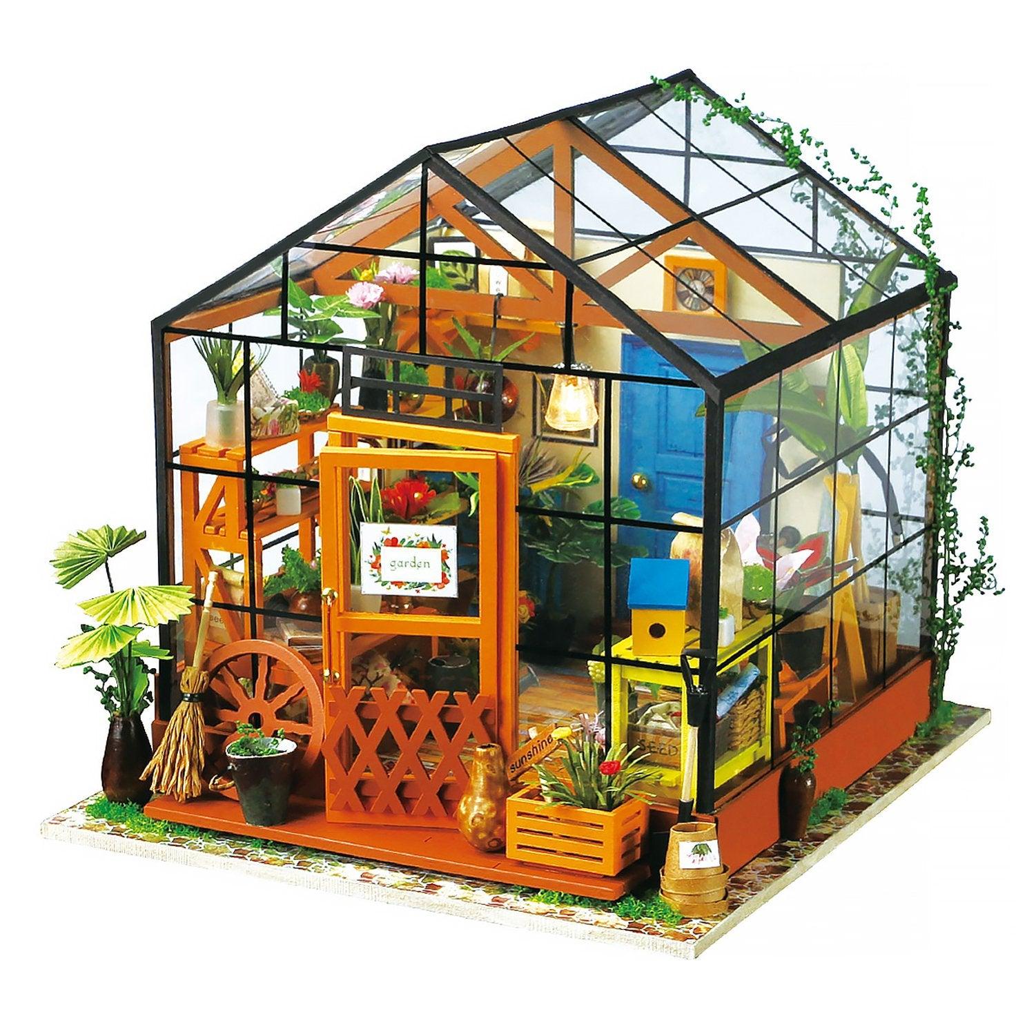 Robotime® Cathy's Flower House DIY Miniature Dollhouse Kit image