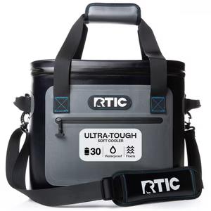 RTIC 30 Can Ultra-Tough Soft Cooler Waterproof, Blue/Grey | Insulated Soft Cooler Bag for Ice, Lunch, Beach, Drinks, Travel, Camping, Picnic, Car and Hiking, Floating, Leakproof image